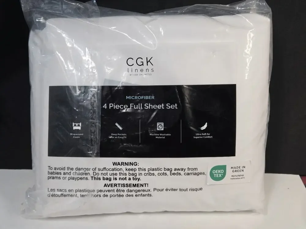 CGK Linens 4 Piece Bed Sheet Set Hotel Luxury Soft Wrinkle Free Deep Pocket